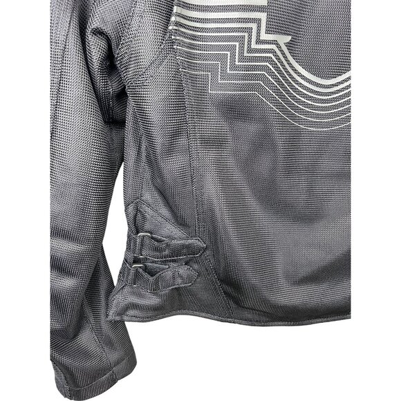 Harley-Davidson Womens Black Mesh Riding Jacket With Zipper Closures & Adjustabl - Picture 4 of 4